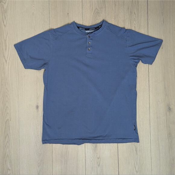 Kenneth Cole henley lt blue 3 button tee sz Large - Picture 1 of 5